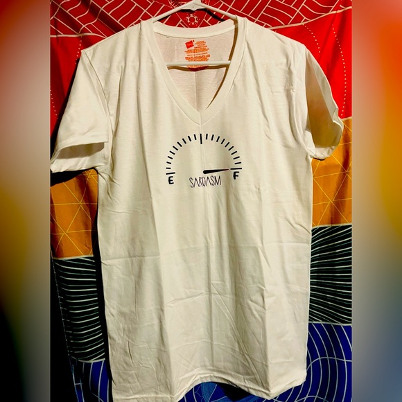 Small vneck tshirt “full sarcasm” - Picture 2 of 3